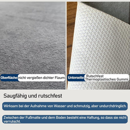 Fußmatte Innen Hellgrau 90x200 cm - Saugfähig & Rutschfest