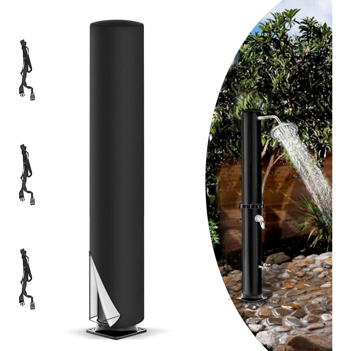 Solardusche Abdeckung 220x67cm – Wasserdicht & Winddicht