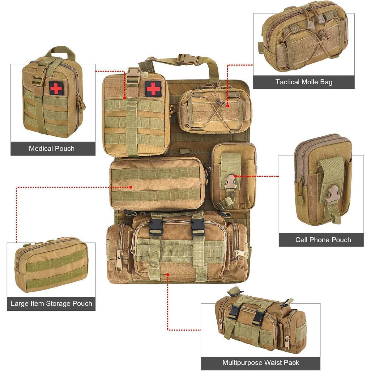 Taktischer Rücksitz-Organizer Set für Auto & SUV