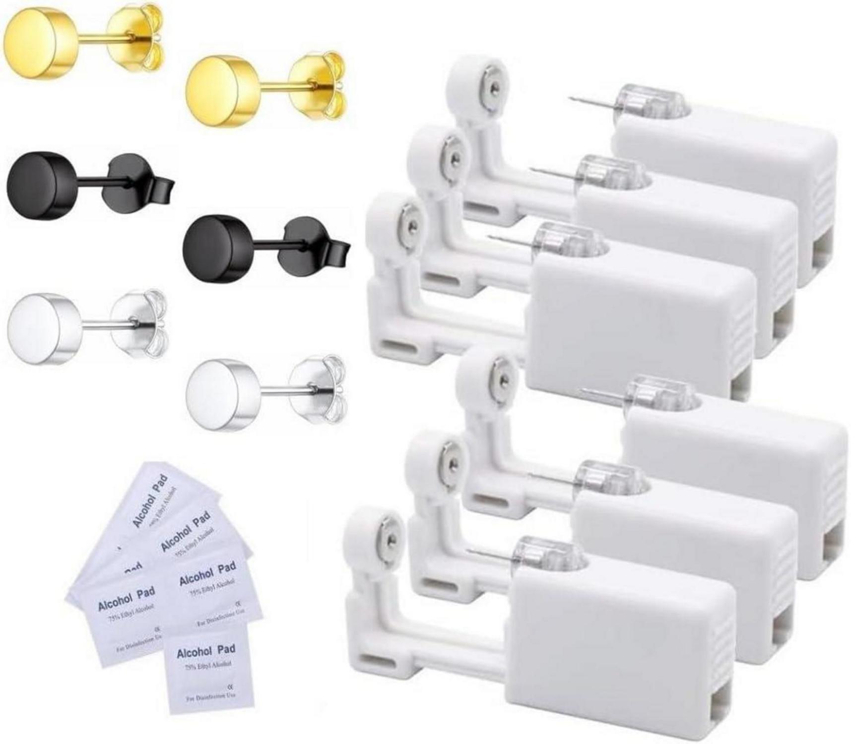 Ohrlochstechpistole Set 6 Stück Einweg Sicherheits-Piercing Kit