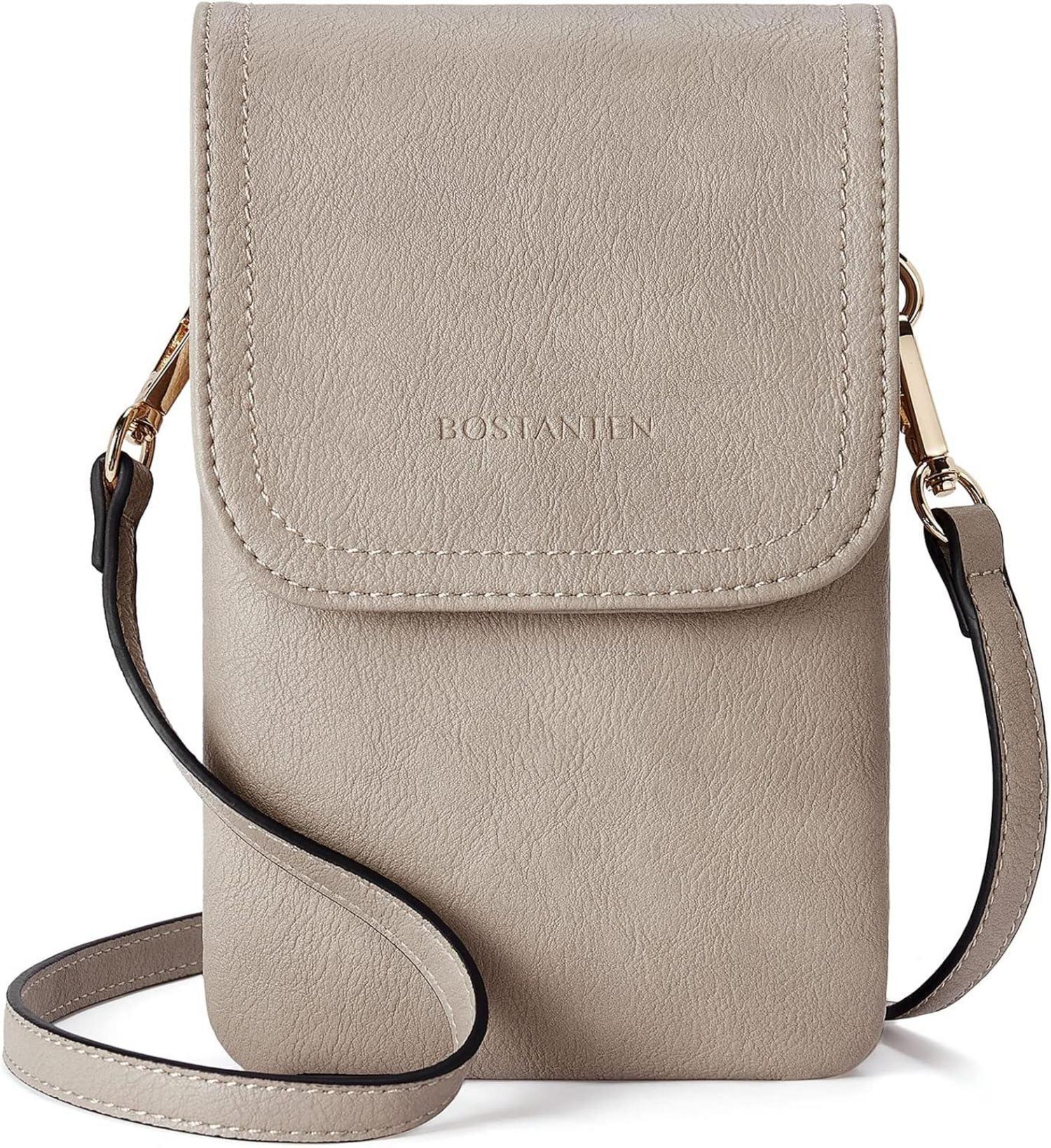 Handytasche Umhängetasche PU Leder Damen Designer Grau