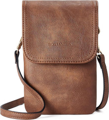 Handytasche aus PU Leder mit Geldbörse Braun für Damen