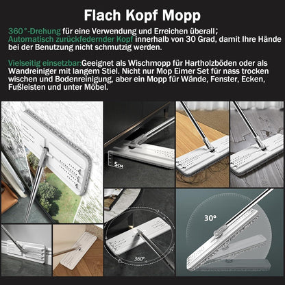 Premium Fiber Flacher Wischmoppkopf mit Mikrofaser-Pad
