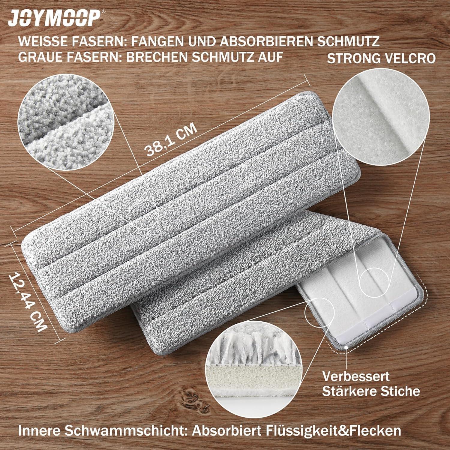 JOYMOOP Flacher Wischmoppkopf mit Mikrofaser-Pad - 1 Packung