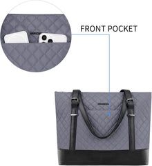 Laptop Damen Handtasche Grau 15,6 Zoll Tote Bag