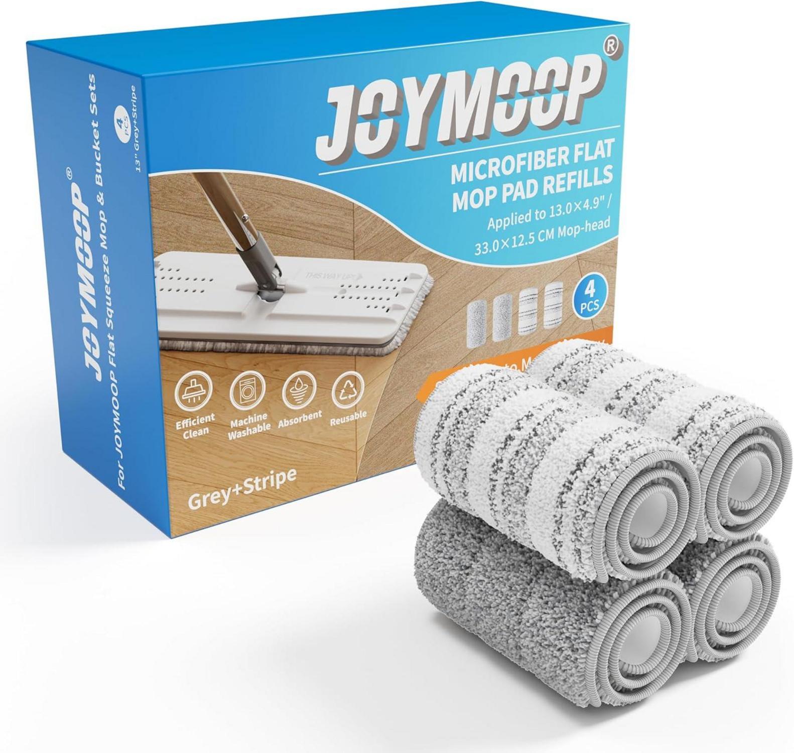 Mikrofaser Wischmopp-Pads 33 cm Grau & Streifen Ersatz