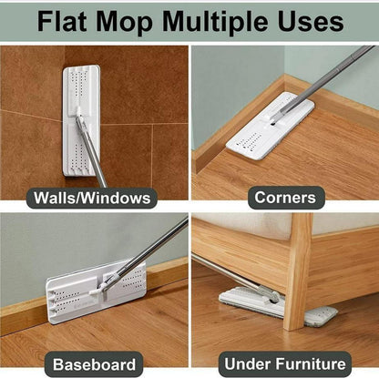 Mikrofaser Wischmopp-Pads 33 cm Grau Streifen - waschbare Ersatzpads