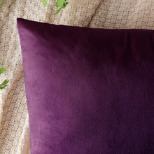 Samtkissenbezug 50x50 cm Aubergine Lila 2er Set
