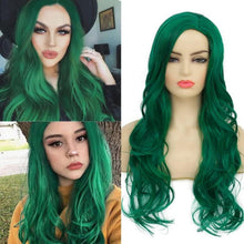 Grüne Locken Wellen Perücke Frauen Cosplay Synthetische Faser