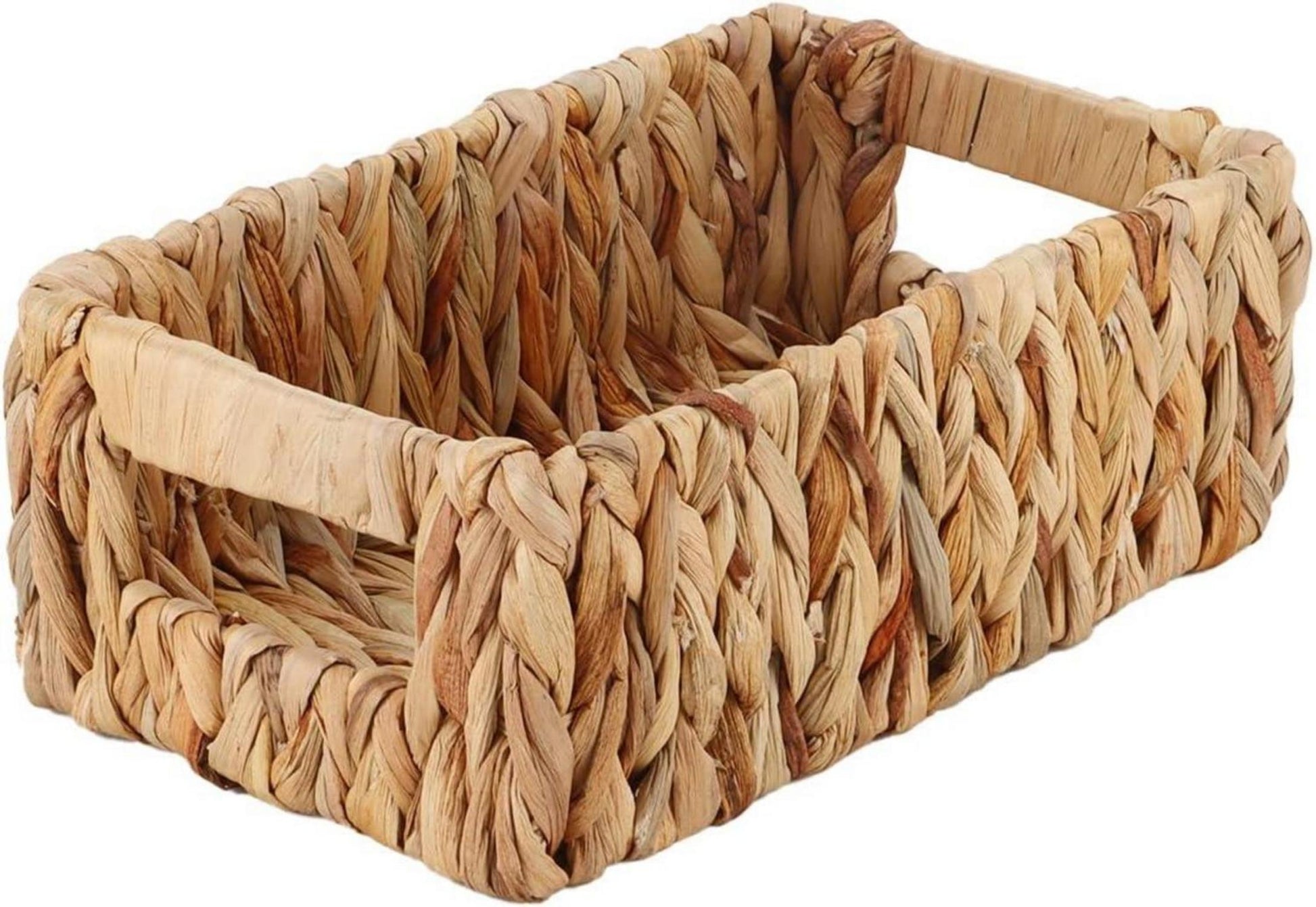 Gewebte Wasserhyazinthe-Körbe rechteckig mit Griffen 25.7 x 15.6 x 9.2