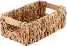 Gewebte Wasserhyazinthe-Körbe rechteckig mit Griffen 25.7 x 15.6 x 9.2