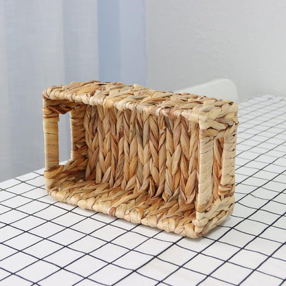 Gewebte Wasserhyazinthe-Körbe rechteckig mit Griffen 25.7 x 15.6 x 9.2