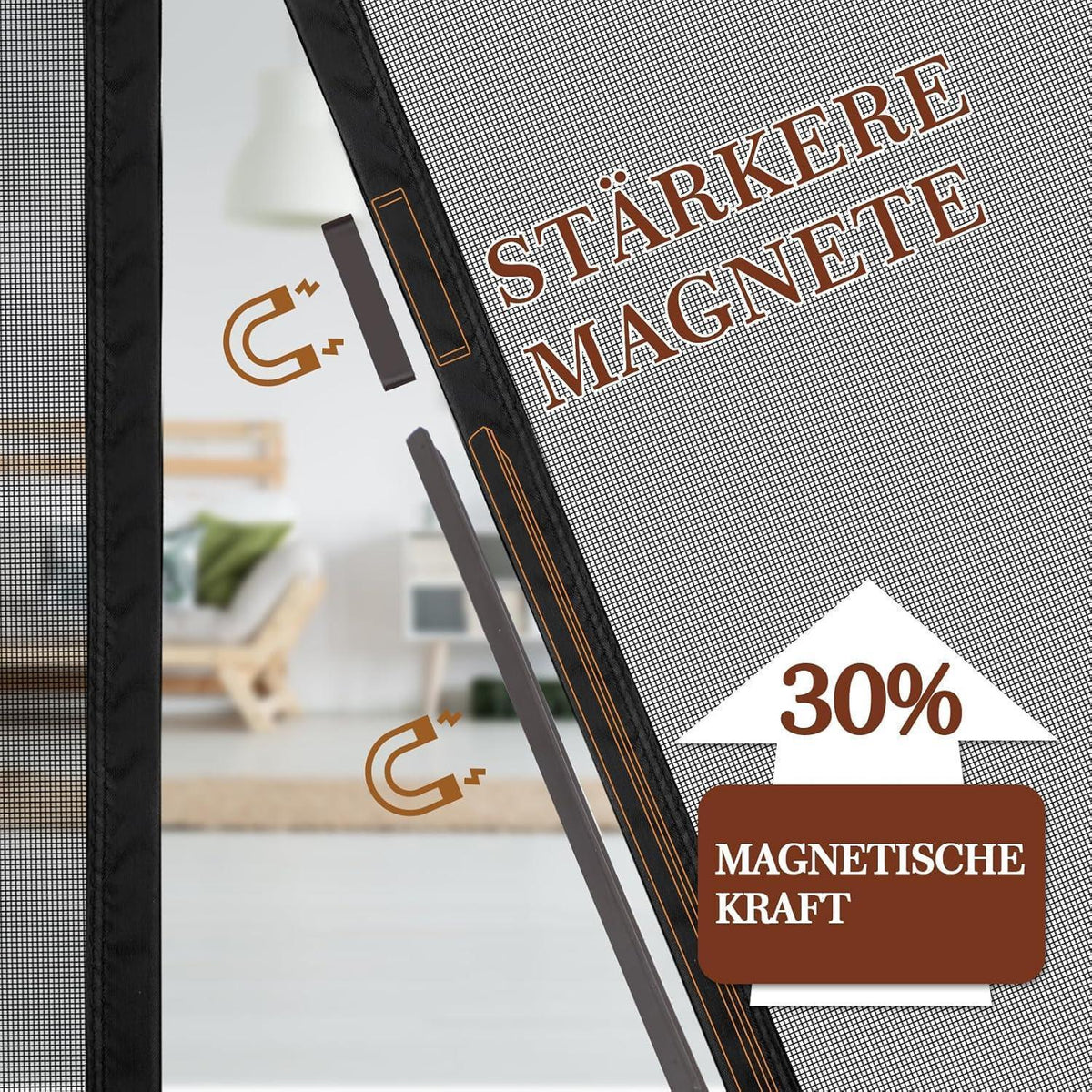 Fliegengitter Tür Magnetisch 160x230cm – Insektenschutz Doppeltür