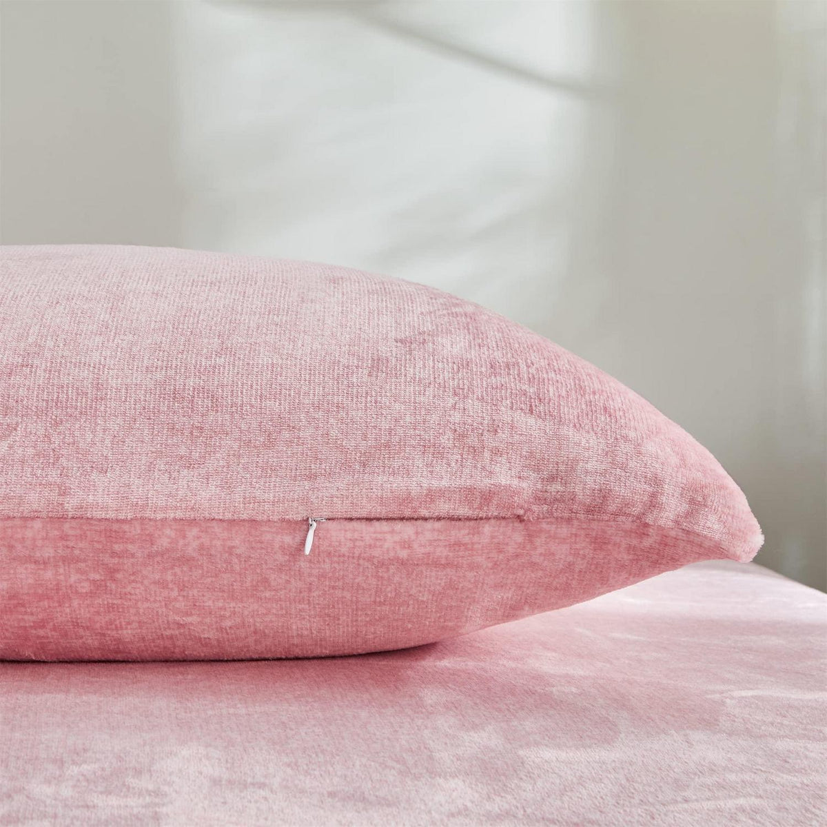 Damier Winter Plüsch Bettwäsche Set Rosa 220x240cm