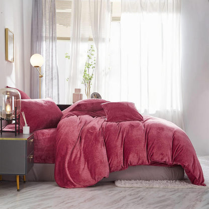 Warme Damier Winter Bettwäsche Set 220x240cm Rot