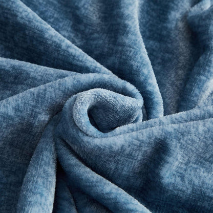 Warme Damier Winter Plüsch Bettwäsche Set Blau 200x200cm