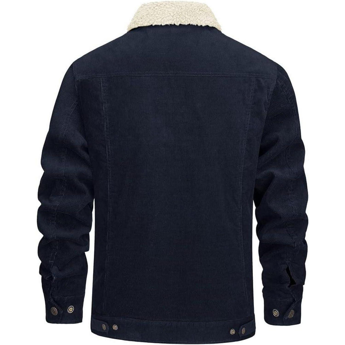 Herren Cordjacke mit Teddyfell-Kragen L Navy