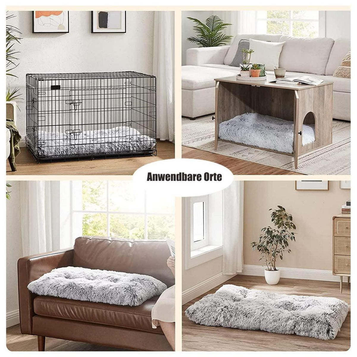XXL Flauschiges Hundesofa – Orthopädisches Hundebett Blau (109x72cm)