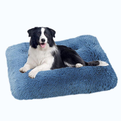 XXL Flauschiges Hundesofa – Orthopädisches Hundebett Blau (122x83cm)