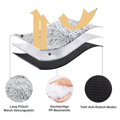 XXL Flauschiges Hundesofa – Orthopädisches Hundebett Blau (122x83cm)