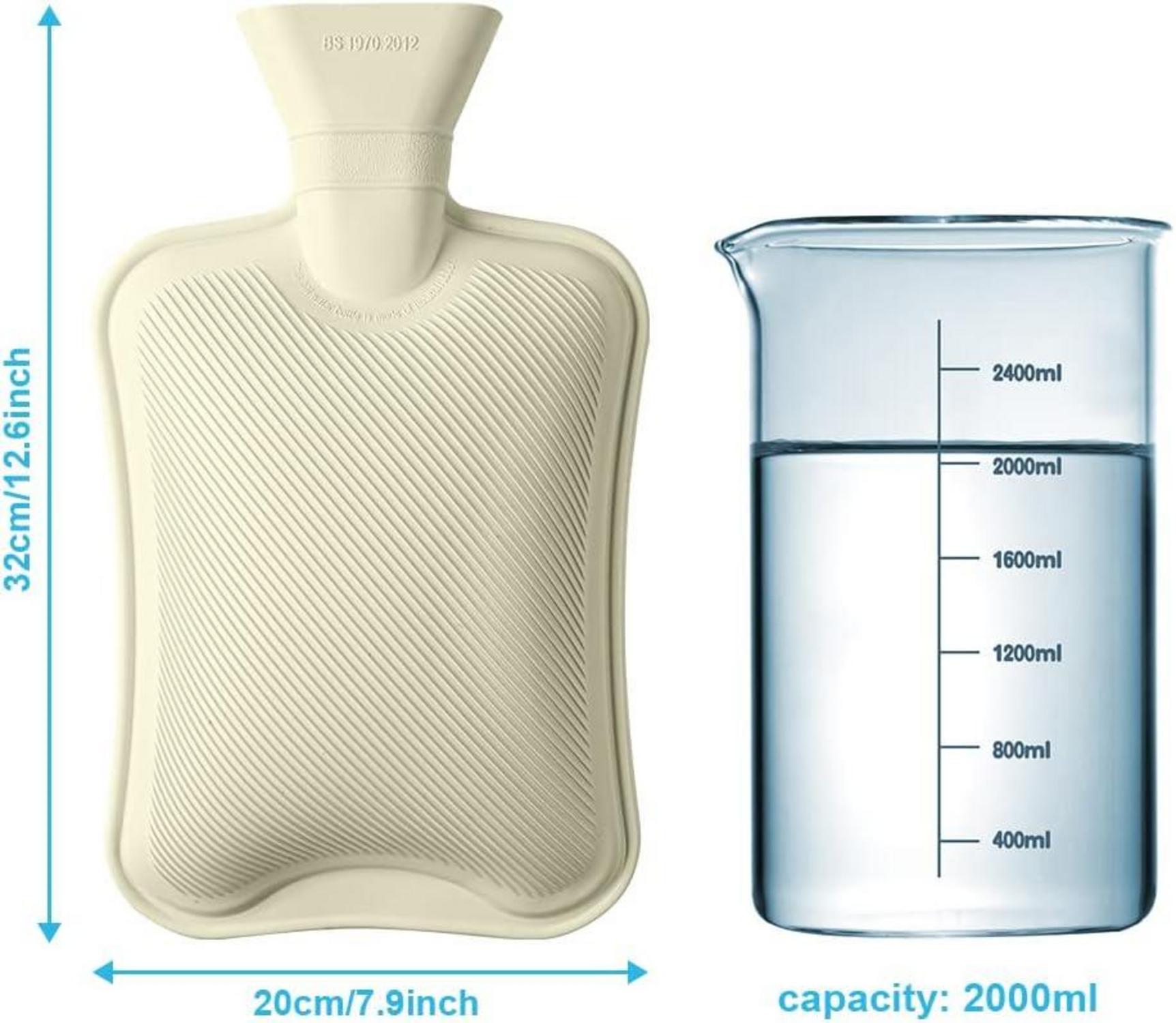 Wärmflasche mit Bezug 2L Weiche Flaum Kälteschutz Grauer
