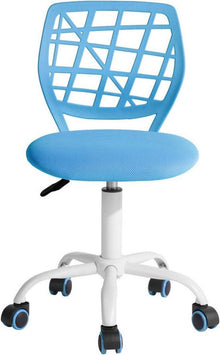 Ergonomischer Bürostuhl Höhenverstellbar Stoffsitz Blau