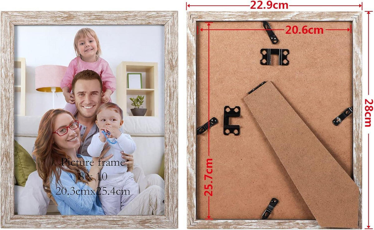 Bilderrahmen Set 20x25 cm 12er Collage Beige Holzmaserung
