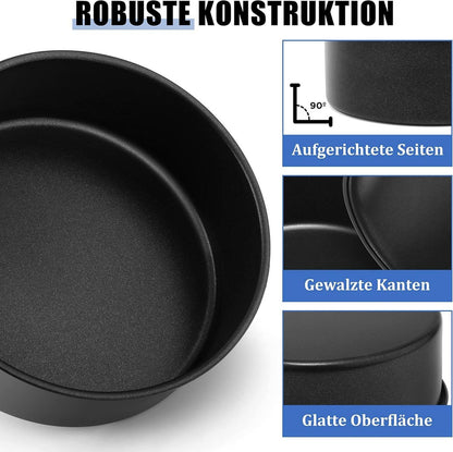 Homikit 20cm Edelstahl Kuchenform Backform Set mit Antihaftbeschichtung