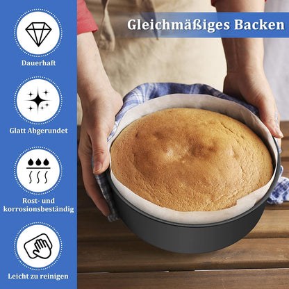 Homikit 20cm Edelstahl Backform Set Antihaft Rund Tortenform