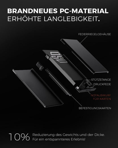 Kreditkartenetui Herren RFID Aluminium Münzfach Schwarz Carbon