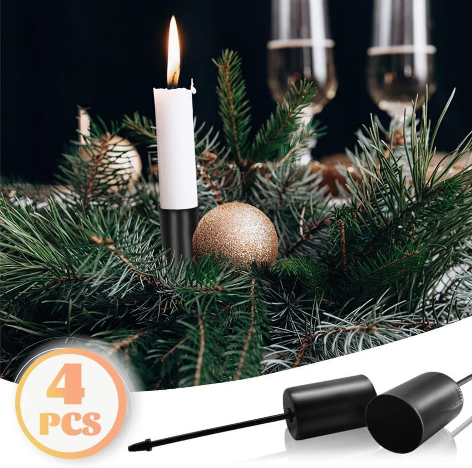 Kerzenhalter Adventskranz Stabkerze Retro Schwarz 4er Set