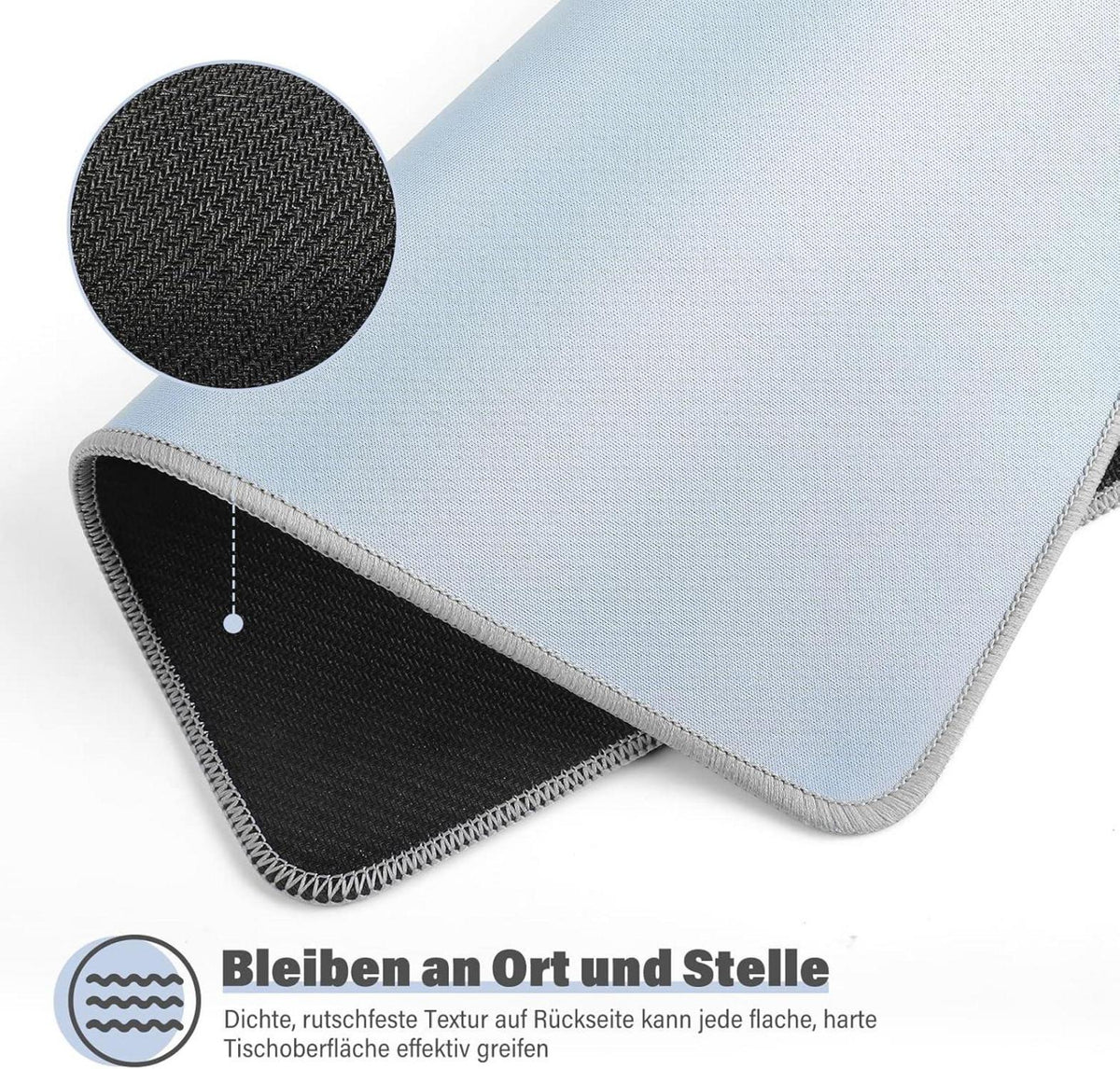 KTRIO Mauspads 275×215mm Blau [30% Größer] Vernähte Kanten wasserdicht
