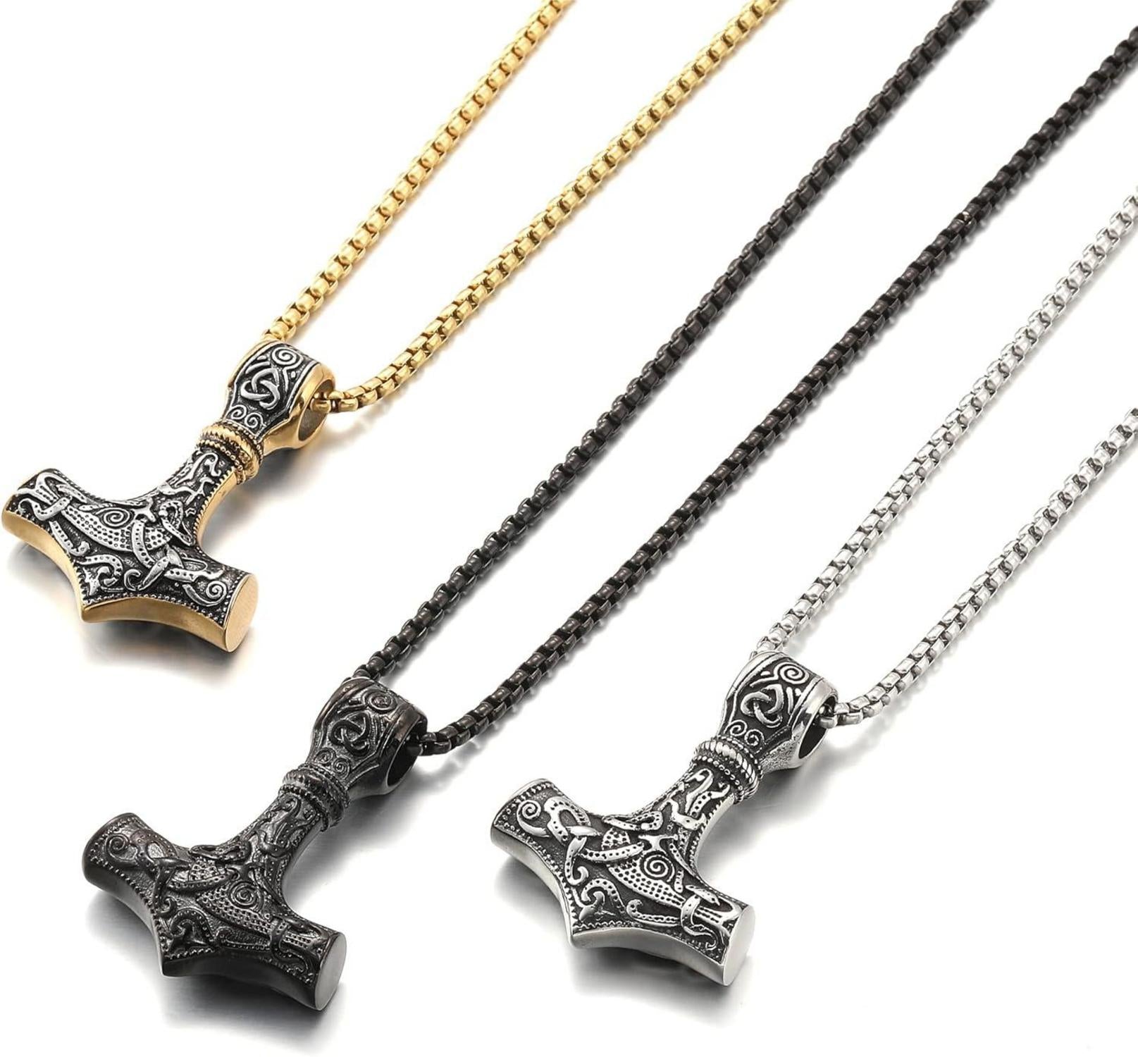 Wikinger Thors Hammer Halskette Edelstahl Männer Geschenke