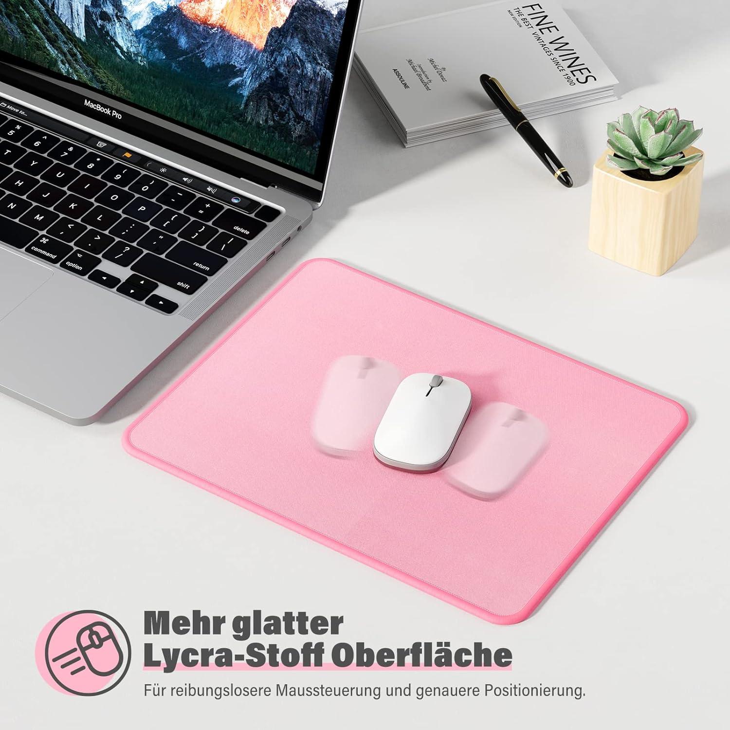 KTRIO Mauspads 275×215mm Rosa 3er Pack Groß Vernähte Kanten