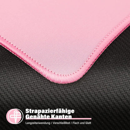 30% Größeres Rosa Mauspad mit Vernähten Kanten und rutschfester