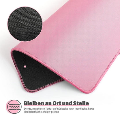 Großes Mauspad Set, Rosa, Vernähte Kanten, Rutschfest, 3er Pack