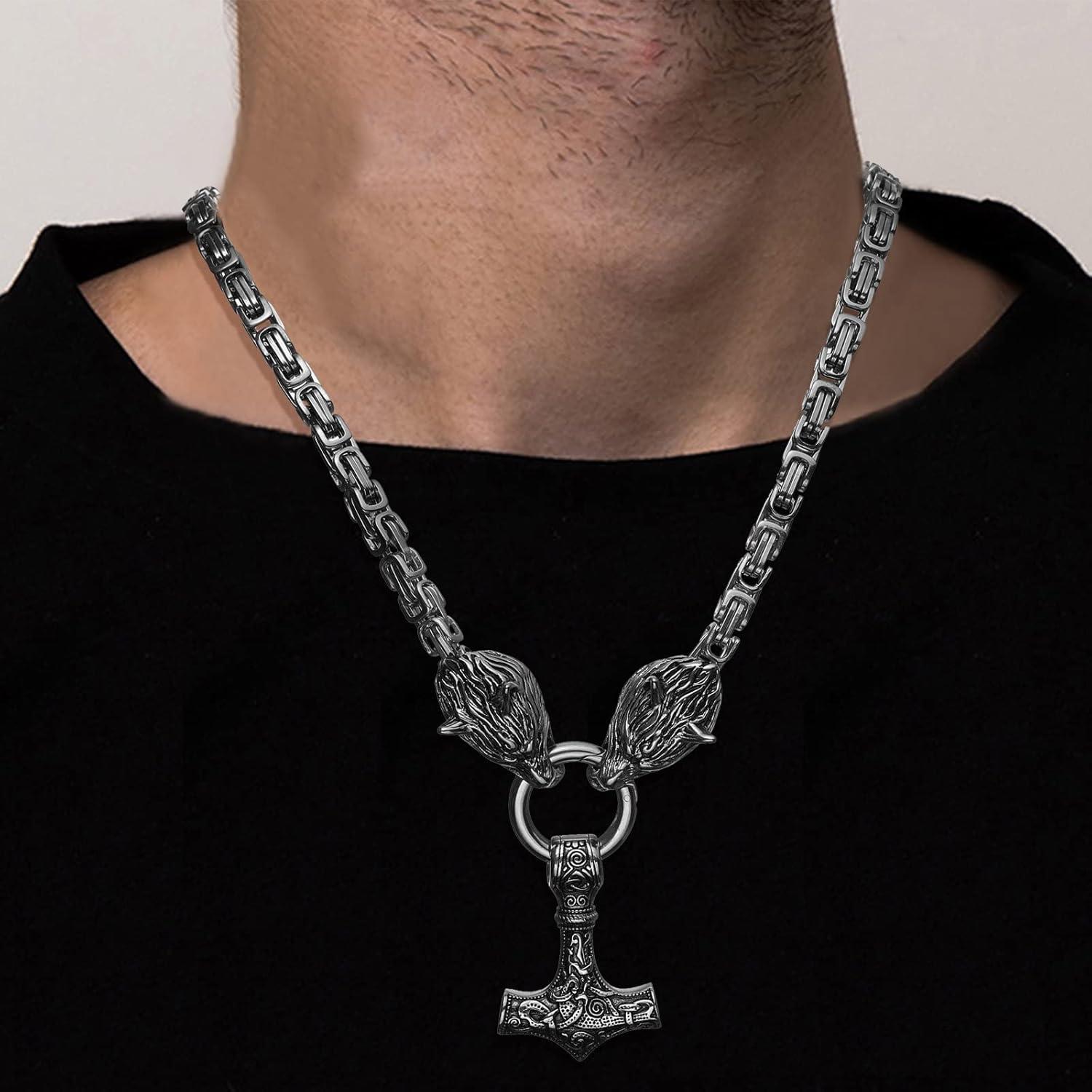 Wikinger Thors Hammer Halskette - Edelstahl Viking Geschenk