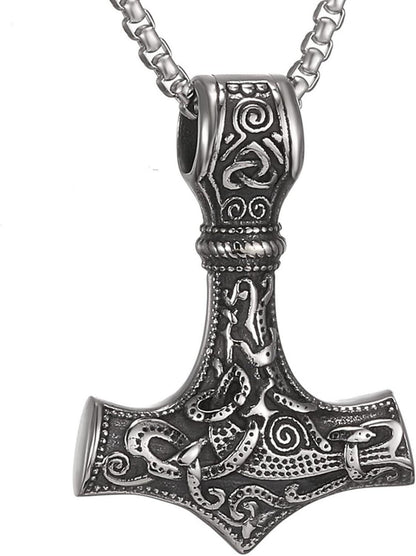 Wikinger Thors Hammer Halskette Edelstahl Nordic Mythology Mjolnir