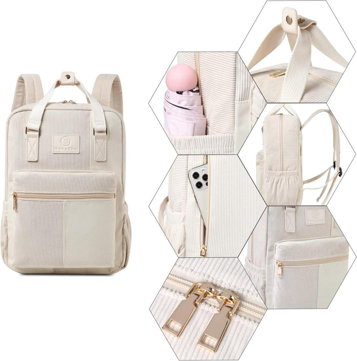 Cord-Rucksack Anti-Theft Tasche, Daypack Damen Herren, Casual