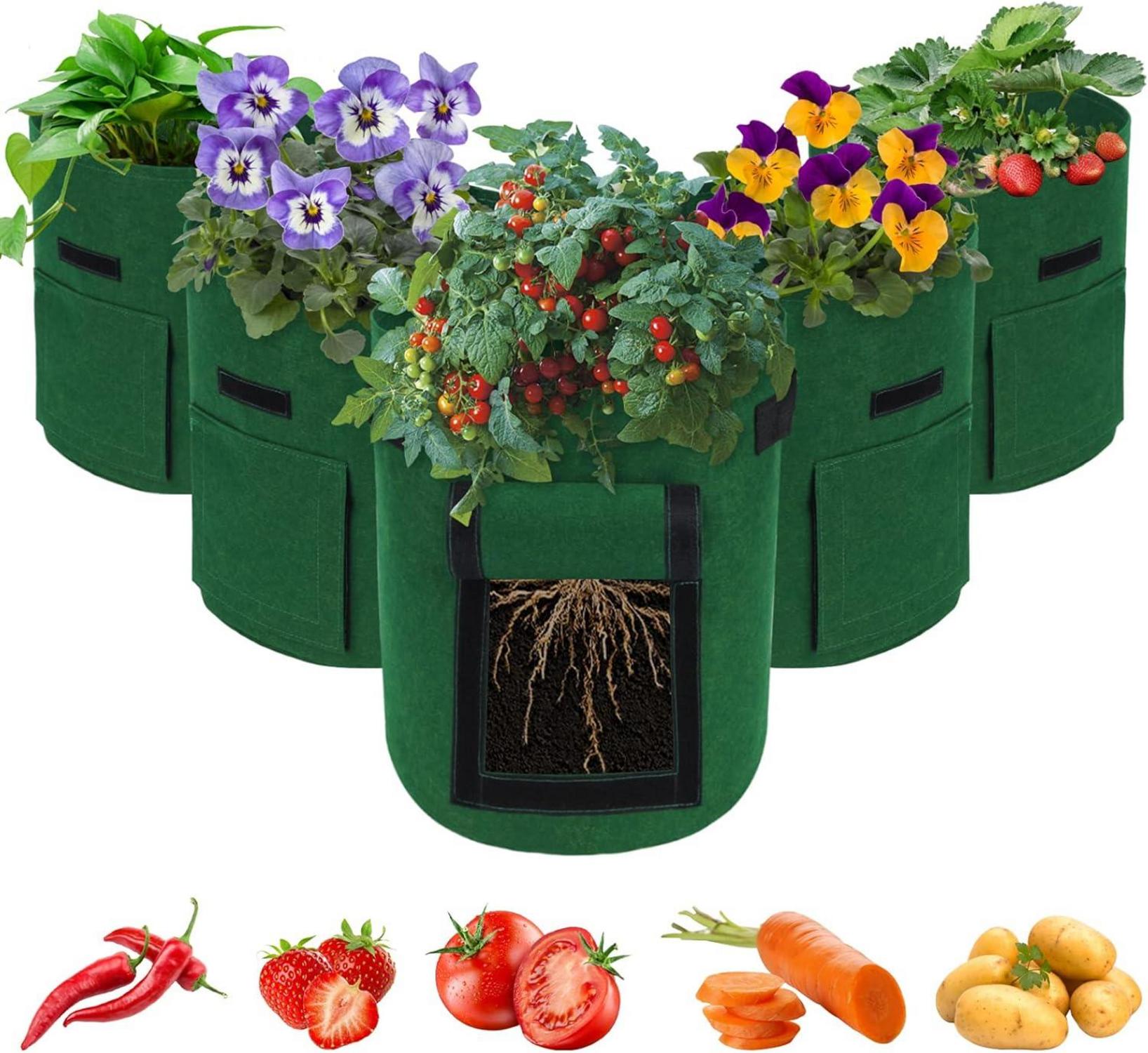 15 Gallonen Potato Growing Bags 5er Pack Gemüse Pflanzbeutel mit