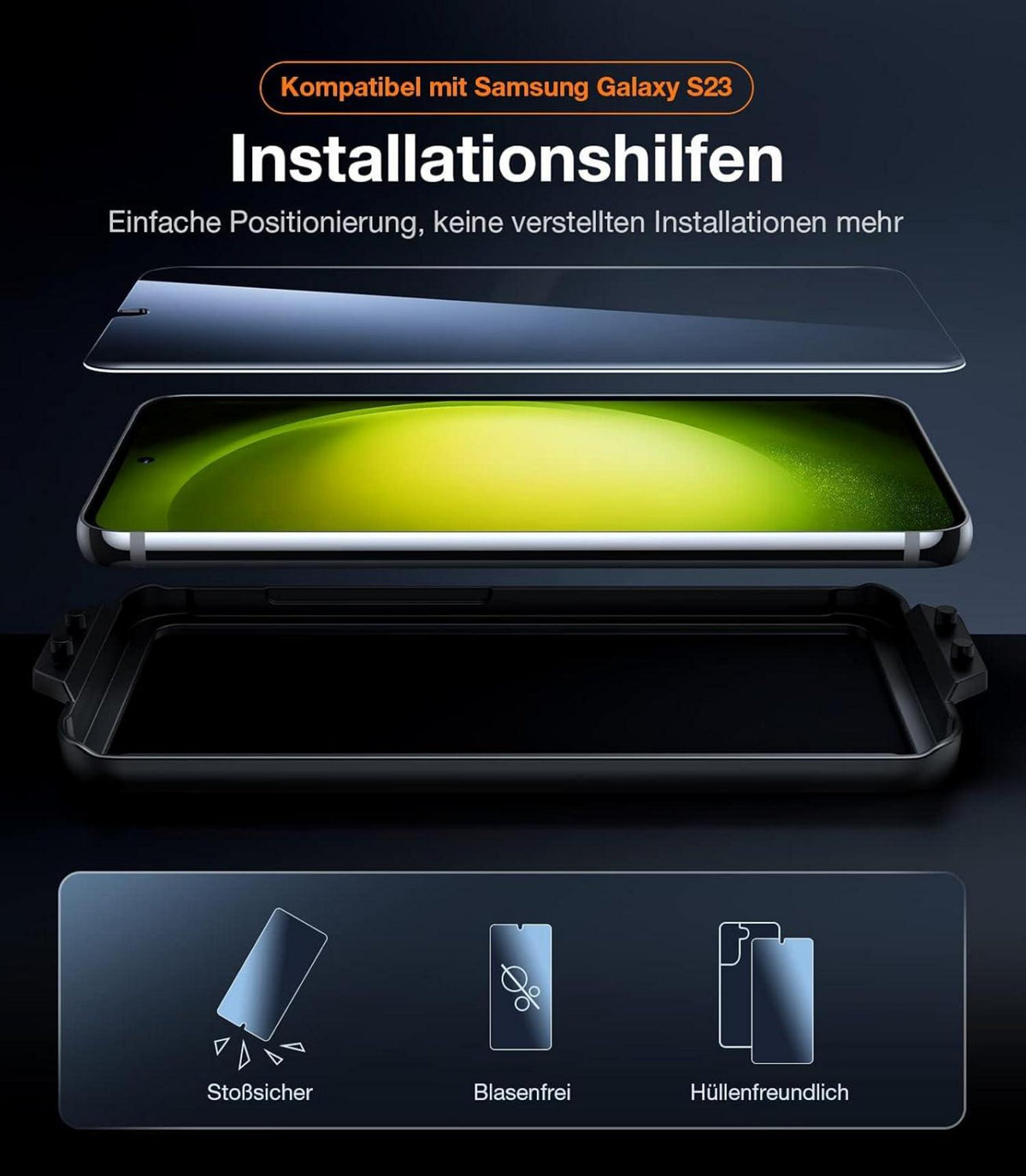 Nanoglas für Samsung Galaxy S23 5G Schutzfolie 2er Set