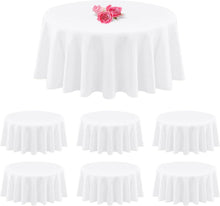 Weiß Polyester Runde Tischdecken 90 Zoll 6er Pack