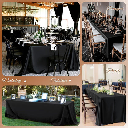 6er Pack Schwarze Polyester Tischdecken 60x102 Zoll Hochzeit Party