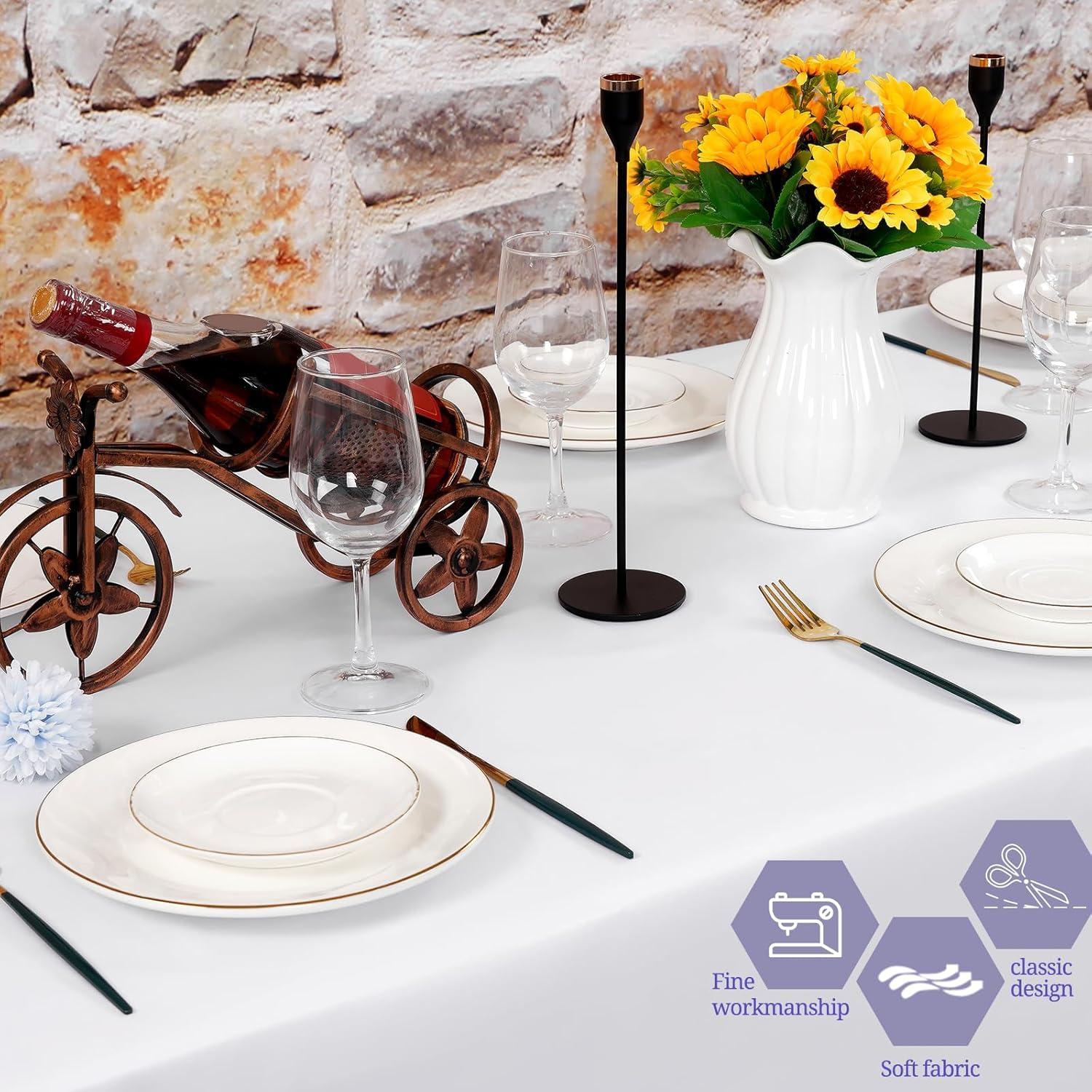 6er Pack weiße rechteckige Polyester-Tischdecke 152x260cm, für 6FT Tische - Hochzeit, Party