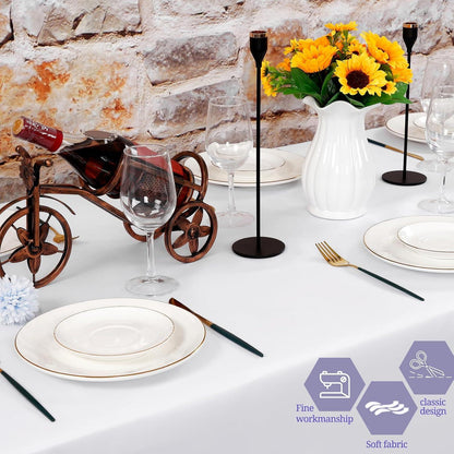 6er Pack weiße rechteckige Polyester-Tischdecke 152x260cm, für 6FT Tische - Hochzeit, Party