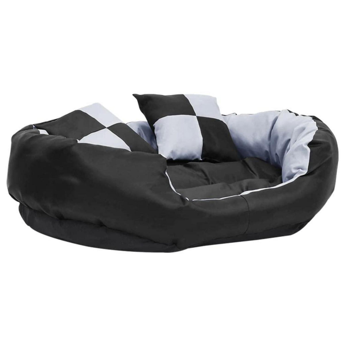 Wendbares Hundekissen 85x70x20 cm – Grau & Schwarz mit Kissen