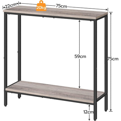 HOOBRO Schmaler Konsolentisch mit Ablage 75x22x75cm