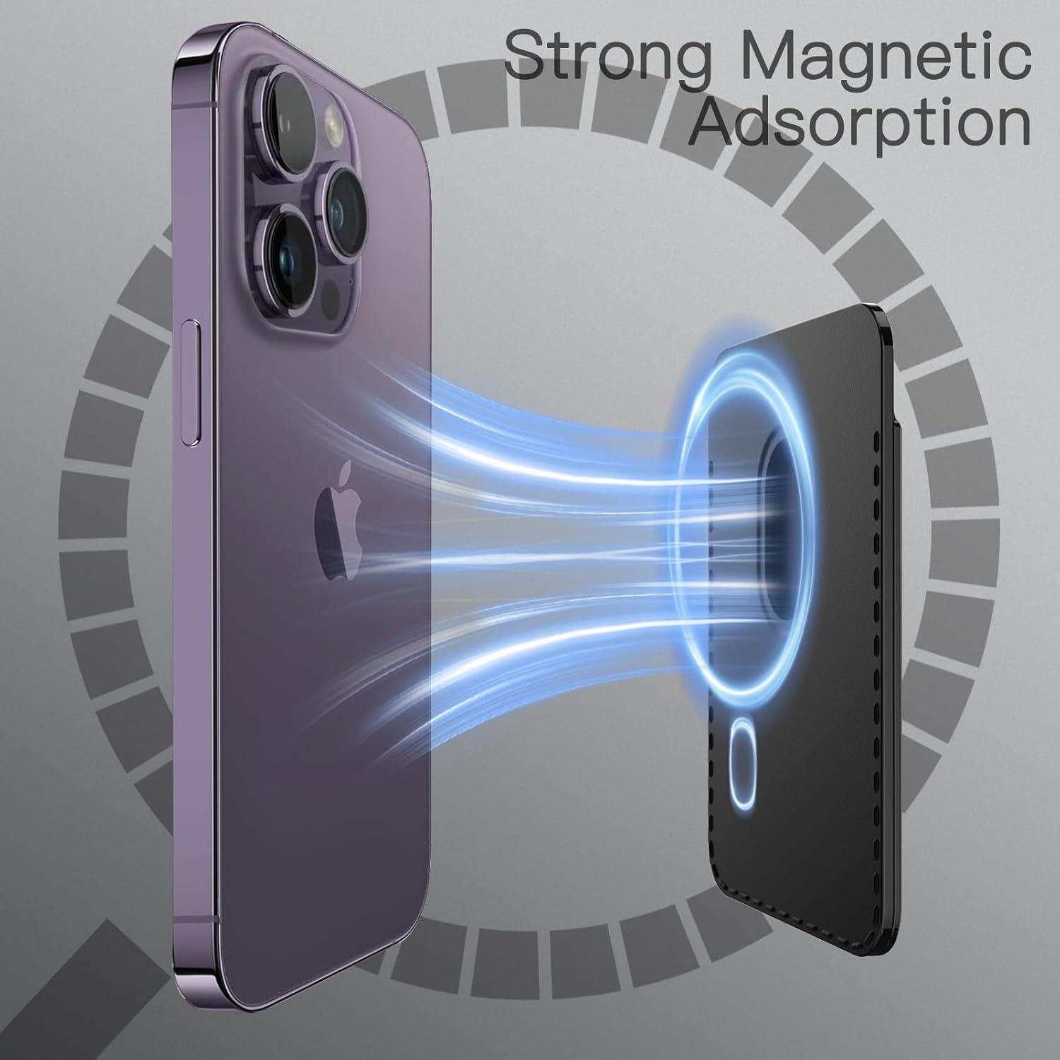 Magnetische Wallet für iPhone 16/15/14/13/12 Serie PU Kartenhalter
