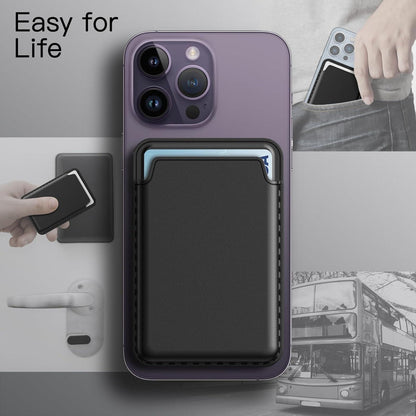 Magnetische Wallet für iPhone 12/13/14/15/16, PU Schwarz Kartenhalter