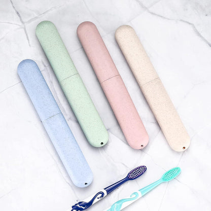 4er Pack Zahnbürstenetui Reise Schutzhülle Aufbewahrung Behälter - Pink Blau Grün Beige